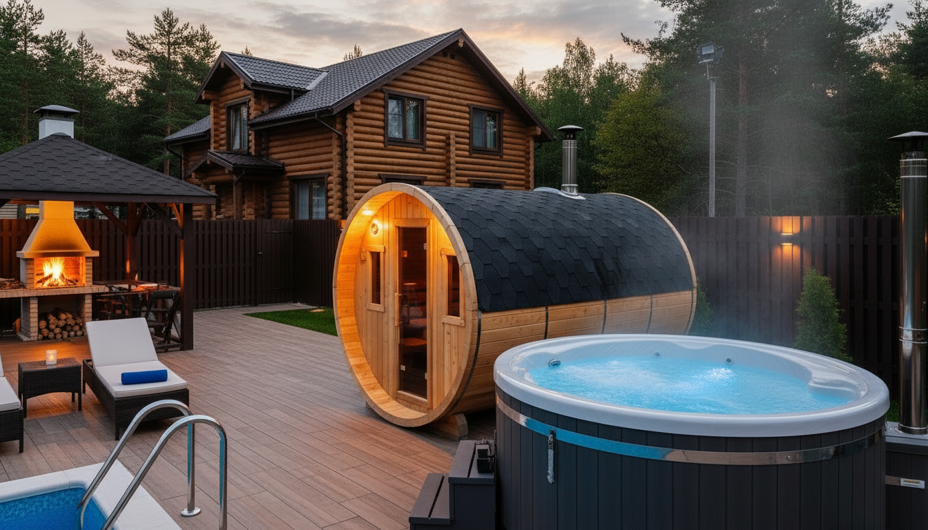 Элитный коттедж с бассейном и баней