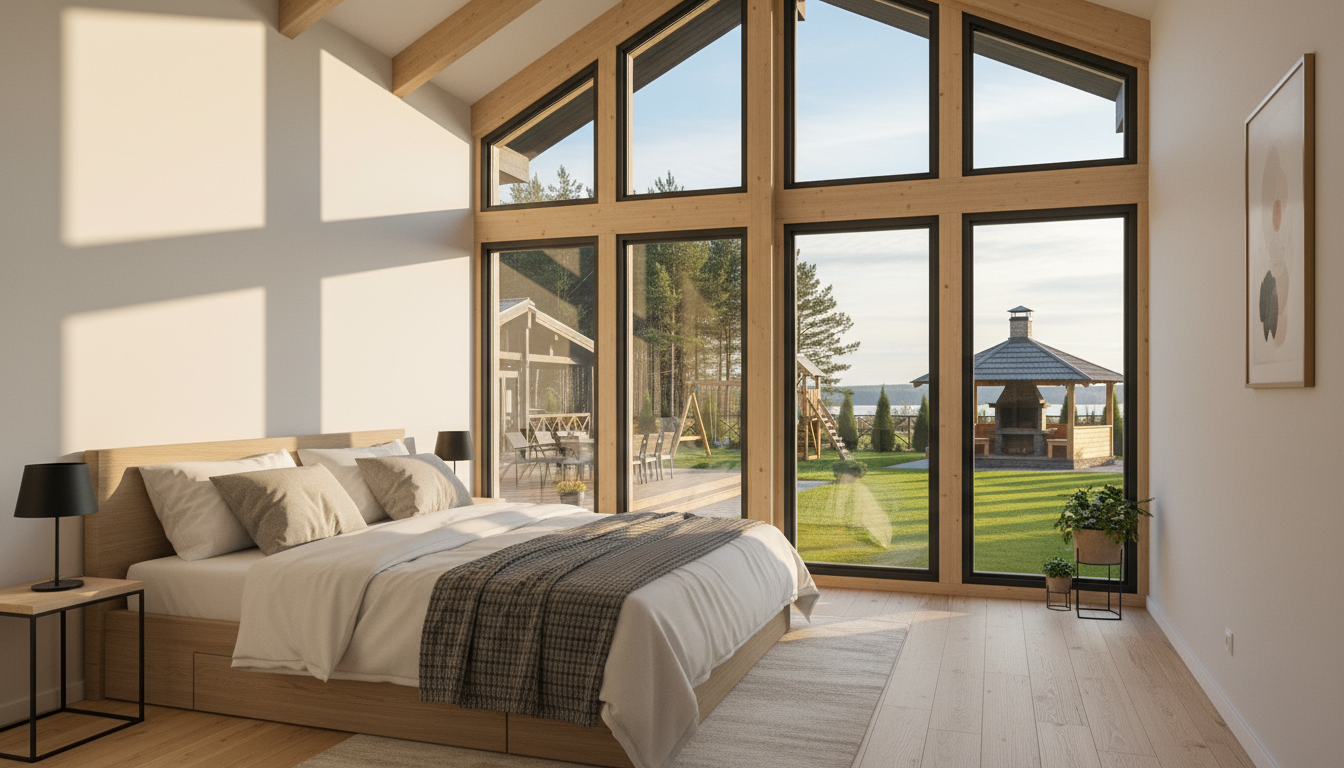 Загородный дом с баней и камином